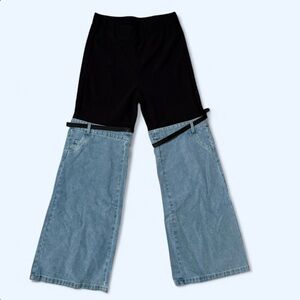 Two-Tone Black and Blue Women's Jeans